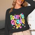 Preppy Fourth Grade Back To School 4th Grade Teacher Girls Women Long Sleeve T-Shirt, novelty gifts, funny gifts