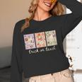 Preppy Goose Teacher Trick Or Teach Halloween Teacher Goose Women Long Sleeve T-Shirt, novelty gifts, funny gifts