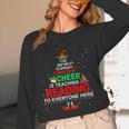 Reading Teacher Christmas Shirt Elf Christmas Cheer For Men Women Women Long Sleeve T-Shirt, novelty gifts, funny gifts