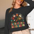 Retro Instructional Assistant Wildflowers Teacher Aide Women Long Sleeve T-Shirt, novelty gifts, funny gifts