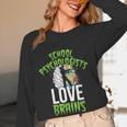 School Psychologists Love Brains Halloween Teacher Counselor Women Long Sleeve T-Shirt, novelty gifts, funny gifts