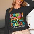 School's Out Forever Retirement 2026 Retro Retired Teacher Women Long Sleeve T-Shirt, novelty gifts, funny gifts