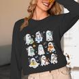 Science Teacher Ghost Laboratory Halloween Teacher Women Long Sleeve T-Shirt, novelty gifts, funny gifts