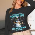 Surviving The Teacher Life Pjs Pajamas Christmas Xmas Teache Women Long Sleeve T-Shirt, novelty gifts, funny gifts