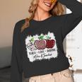 Teach Love Inspire Pre-k Teacher Apple Leopard Red Plain Women Long Sleeve T-Shirt, novelty gifts, funny gifts