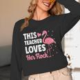 This Teacher Loves Her Flock Teaching Flamingo Girl Women Long Sleeve T-Shirt, novelty gifts, funny gifts This Teacher Loves Her Flock Teaching Flamingo Girl Women Long Sleeve T-Shirt, novelty gifts, funny gifts