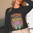 Teacher Teachers Love Brains Halloween Men Women Women Long Sleeve T-Shirt, novelty gifts, funny gifts