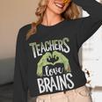 Teachers Love Zombie Teacher Halloween Fun Women Long Sleeve T-Shirt, novelty gifts, funny gifts