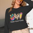 Tie Dye Hippie Peace Love Teach Teacher Appreciation Women Long Sleeve T-Shirt, novelty gifts, funny gifts