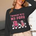 Twinning With My Para Teacher Matching Paraprofessional 70s For Men Women Women Long Sleeve T-Shirt, novelty gifts, funny gifts