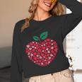 Valentines Day Teacher Hearts Apple Love Teach Women Men Women Long Sleeve T-Shirt, novelty gifts, funny gifts