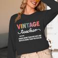 Vintage Teacher Knows More Than She Says Outfit Definition Women Long Sleeve T-Shirt, novelty gifts, funny gifts Vintage Teacher Knows More Than She Says Outfit Definition Women Long Sleeve T-Shirt, novelty gifts, funny gifts