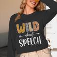 Wild About Speech SLP Leopard Teacher Back To School Kids Women Long Sleeve T-Shirt, novelty gifts, funny gifts