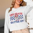 2nd Grade Batter Up Back To School Baseball Teacher Kids Women Long Sleeve T-Shirt, novelty gifts, funny gifts