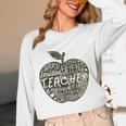 Apple Camoflauge Clothing Camo Student Teacher Cute School Women Long Sleeve T-Shirt, novelty gifts, funny gifts