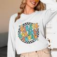Back To School Groovy Teacher 1st First Grade Crew Squad Women Long Sleeve T-Shirt, novelty gifts, funny gifts