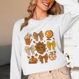 Coquette Teach Teacher Bows Thanksgiving Turkey Fall Autumn Women Long Sleeve T-Shirt, novelty gifts, funny gifts