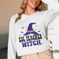 ESL Teacher Witch Halloween Matching Group Costume Women Long Sleeve T-Shirt, novelty gifts, funny gifts