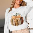 Fall Book Pumpkin Halloween Teacher Librarian Thanksgiving Women Long Sleeve T-Shirt, novelty gifts, funny gifts