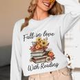 Fall In Love With Reading Book Autumn Teachers Pumpkins Women Long Sleeve T-Shirt, novelty gifts, funny gifts Fall In Love With Reading Book Autumn Teachers Pumpkins Women Long Sleeve T-Shirt, novelty gifts, funny gifts