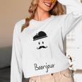 French Teacher Halloween Bonjour Ghost Women Long Sleeve T-Shirt, novelty gifts, funny gifts
