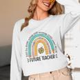 Future Teacher Cute Rainbow Leopard Teacher Outfit For Men Women Girls Kids Women Long Sleeve T-Shirt, novelty gifts, funny gifts Future Teacher Cute Rainbow Leopard Teacher Outfit For Men Women Girls Kids Women Long Sleeve T-Shirt, novelty gifts, funny gifts