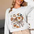 Ghost Reading Books Halloween Bow Spooky Teacher Student Women Long Sleeve T-Shirt, novelty gifts, funny gifts Ghost Reading Books Halloween Bow Spooky Teacher Student Women Long Sleeve T-Shirt, novelty gifts, funny gifts