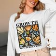 Growth Not Perfection Abstract Florals SPED Teacher Women Long Sleeve T-Shirt, novelty gifts, funny gifts