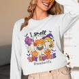 Halloween Teacher Smell a Tiny Human Ghost Spooky Season Women Long Sleeve T-Shirt, novelty gifts, funny gifts