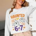 Haunted 67 Ghost Math Teacher Halloween Costume Math Pun Women Long Sleeve T-Shirt, novelty gifts, funny gifts Haunted 67 Ghost Math Teacher Halloween Costume Math Pun Women Long Sleeve T-Shirt, novelty gifts, funny gifts