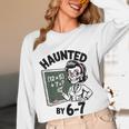 Haunted 67 Skeleton Math Teacher Halloween Costume Math Pun Women Long Sleeve T-Shirt, novelty gifts, funny gifts Haunted 67 Skeleton Math Teacher Halloween Costume Math Pun Women Long Sleeve T-Shirt, novelty gifts, funny gifts