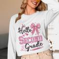 Hello Second Grade First Day Of School Coquette Teacher Girl Women Long Sleeve T-Shirt, novelty gifts, funny gifts Hello Second Grade First Day Of School Coquette Teacher Girl Women Long Sleeve T-Shirt, novelty gifts, funny gifts