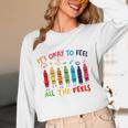 Its Okay To Feel All The Feels Mood Color Crayons Teacher Women Long Sleeve T-Shirt, novelty gifts, funny gifts Its Okay To Feel All The Feels Mood Color Crayons Teacher Women Long Sleeve T-Shirt, novelty gifts, funny gifts