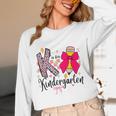 K Is For Kindergarten Teacher Coquette Bow Back To School Women Long Sleeve T-Shirt, novelty gifts, funny gifts K Is For Kindergarten Teacher Coquette Bow Back To School Women Long Sleeve T-Shirt, novelty gifts, funny gifts