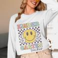 Kindergarten Teacher Team Hippie Smile Face Back To School Women Long Sleeve T-Shirt, novelty gifts, funny gifts Kindergarten Teacher Team Hippie Smile Face Back To School Women Long Sleeve T-Shirt, novelty gifts, funny gifts