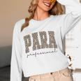 Leopard Paraprofessional Back To School Para Squad Teacher Women Long Sleeve T-Shirt, novelty gifts, funny gifts