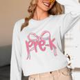Preppy Pre k Back To School Pre-k Teachers Girls Cute Bow Women Long Sleeve T-Shirt, novelty gifts, funny gifts Preppy Pre k Back To School Pre-k Teachers Girls Cute Bow Women Long Sleeve T-Shirt, novelty gifts, funny gifts
