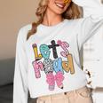 Lets Read Reading Teacher Back To School Literacy Pencil Bow Women Long Sleeve T-Shirt, novelty gifts, funny gifts Lets Read Reading Teacher Back To School Literacy Pencil Bow Women Long Sleeve T-Shirt, novelty gifts, funny gifts