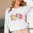 Sped Teacher Halloween Ghost Special Education Preppy Fall Women Long Sleeve T-Shirt, novelty gifts, funny gifts