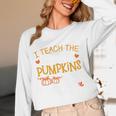 I Teach The Cutest Pumpkins In The Patch Shirt Teacher Women Long Sleeve T-Shirt, novelty gifts, funny gifts I Teach The Cutest Pumpkins In The Patch Shirt Teacher Women Long Sleeve T-Shirt, novelty gifts, funny gifts