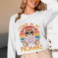 I Teach In My Pajamas Teacher Sunset Bear Retro Women Long Sleeve T-Shirt, novelty gifts, funny gifts I Teach In My Pajamas Teacher Sunset Bear Retro Women Long Sleeve T-Shirt, novelty gifts, funny gifts