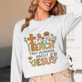 I Teach Tiny Humans About Jesus Christian Teacher Religious Women Long Sleeve T-Shirt, novelty gifts, funny gifts