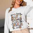 Teacher Library Ghost Reading Book Halloween Cat Women Long Sleeve T-Shirt, novelty gifts, funny gifts Teacher Library Ghost Reading Book Halloween Cat Women Long Sleeve T-Shirt, novelty gifts, funny gifts