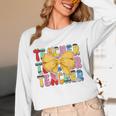 Teacher Pencil Coquette Bow Back To School Teacher Women Long Sleeve T-Shirt, novelty gifts, funny gifts Teacher Pencil Coquette Bow Back To School Teacher Women Long Sleeve T-Shirt, novelty gifts, funny gifts