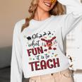 Teachers Oh What Fun It Is To Teach Cute Red Plaid Reindeer Women Long Sleeve T-Shirt, novelty gifts, funny gifts Teachers Oh What Fun It Is To Teach Cute Red Plaid Reindeer Women Long Sleeve T-Shirt, novelty gifts, funny gifts