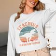 Teaching Is A Walk In The Park Teacher T-Rex Retro Women Long Sleeve T-Shirt, novelty gifts, funny gifts