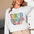 Tired Teachers Club Groovy Teachers Back To School Women Long Sleeve T-Shirt, novelty gifts, funny gifts