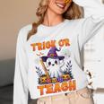 Trick Or Teach Teacher Halloween Ghost Pencil Floral Women Long Sleeve T-Shirt, novelty gifts, funny gifts Trick Or Teach Teacher Halloween Ghost Pencil Floral Women Long Sleeve T-Shirt, novelty gifts, funny gifts
