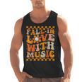 Fall In Love With Music Groovy Thanksgiving Music Teacher Men Women Girls Kids Men Tank Top, Groovy Teacher Gifts, trending gift