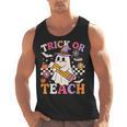 Retro Floral Ghost Trick Or Teach Groovy Teacher Halloween Men Tank Top, Groovy Teacher Gifts, trending gift